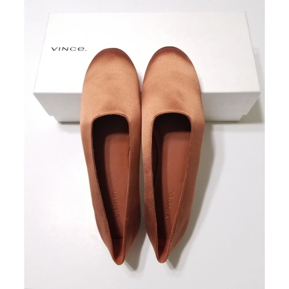 NIB Vince Maxwell Italian Satin Ballet Flat in Salmon Size 5.5, 6.5, 7.5, 8 $225 - Picture 2 of 15
